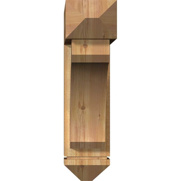 Legacy Arts And Crafts Rough Sawn Bracket W/ Offset Brace, Western Red Cedar, 8W X 30D X 30H